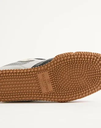 Amphibia Sneaker aus gummiertem Kalbsleder und laminiertem Nappaleder