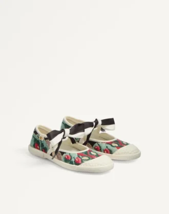 Ballerina Bay By Bay Sneaker aus Jacquard-Stoff mit Blumenstickerei