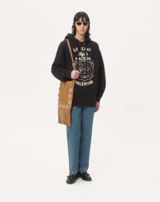 Baumwoll-Sweatshirt mit Le Chat De La Maison-Aufnäher