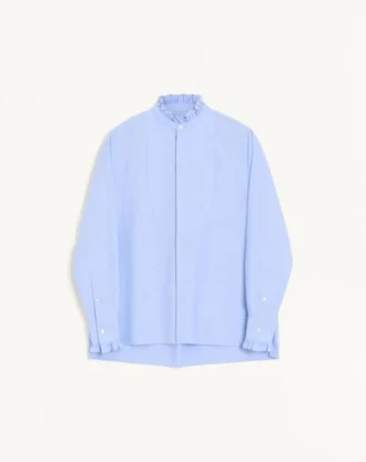 Baumwollhemd mit Plastron und Rüschen