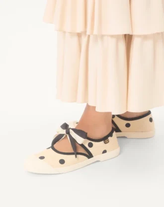 Bay By Bay Ballerina-Sneaker aus Moiré-Plus-de-Pois-Stoff