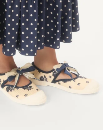 Bay By Bay Ballerina-Sneaker aus Papier mit Blumenmuster