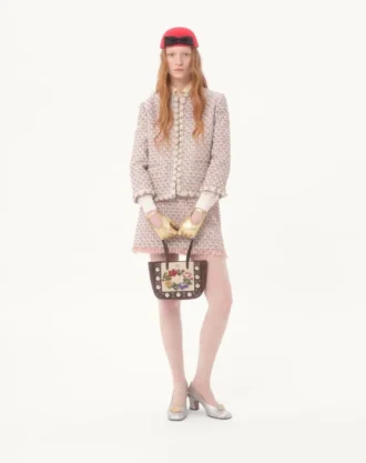 Bestickte Tweedjacke mit Bändern