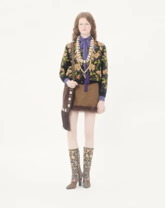 Bestickte Wollstrickjacke