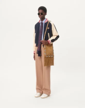 Bomberjacke aus Wolle und Baumwolle mit Vlogo und Le Chat De La Maison-Aufnäher