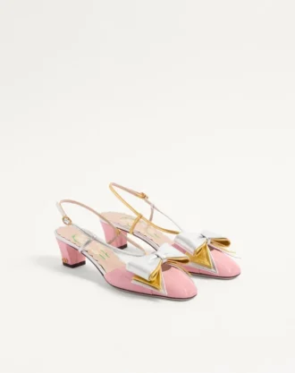 Bowow Slingback-Pumps aus Moiré-Stoff 45 mm