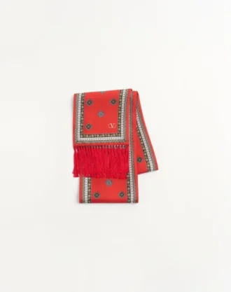 Chamber Seiden-Bandeau-Schal mit Fransen