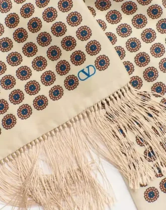 Chamber Seiden-Bandeau-Schal mit Fransen