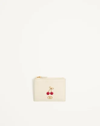 Cherryfic-Kartenetui aus genarbtem Kalbsleder