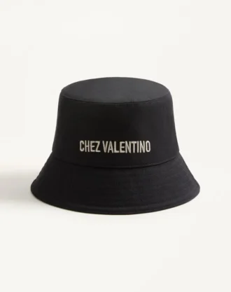 Chez Valentino Baumwoll-Bucket-Hat mit Stickerei