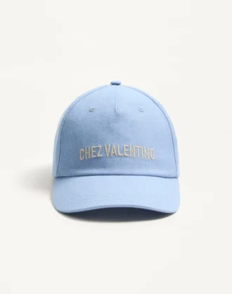 Chez Valentino Denim-Baseballkappe mit Stickerei
