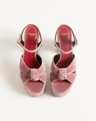 Crasher-Plateausandale aus Samt, 125 mm