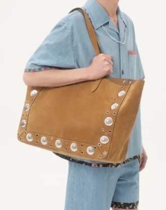 Denim-Bowlinghemd mit floralem Printbesatz