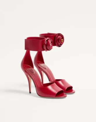 Drip Rose Sandaletten aus Zickleinleder mit Kristallen 105 mm