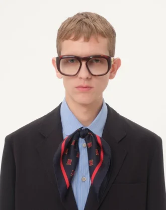 Einreihige Jacke aus Wolle und Baumwolle mit Jacquard-Besatz