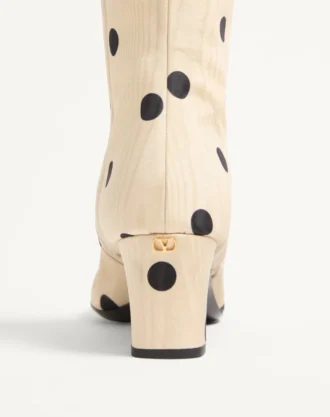 Equivoque-Stiefel aus Moiré-Plus-De-Pois-Stoff 60 mm