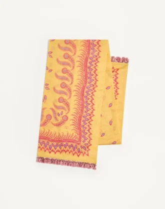 Escape Pareo aus Baumwolle und Seide mit Degradé-Federprint