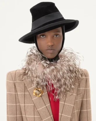 Fleur Lumineuse Brosche aus Metall und Stoff