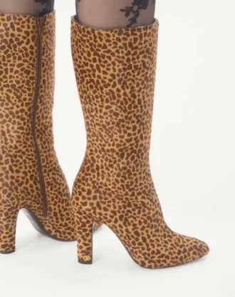 Hotty Stiefel aus Kalbsleder mit Pony-Effekt 100 mm