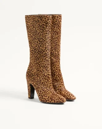 Hotty Stiefel aus Kalbsleder mit Pony-Effekt 100 mm