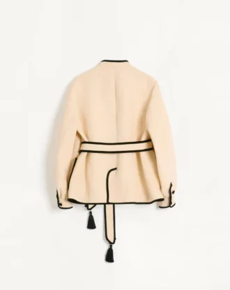 Jacke aus Seide und Jute-Canvas mit VG-Stickerei