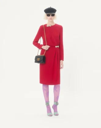 Besticktes Cady Couture Midi-Kleid