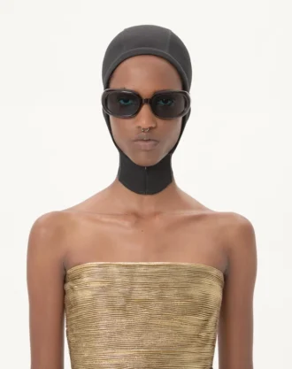 Langes Kleid aus Jacquard-Reps-Lamé