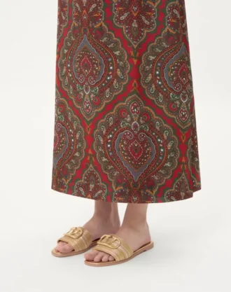 Metallic-Leder-Pantolette mit Vlogo-Signatur und Cornely-Stickerei