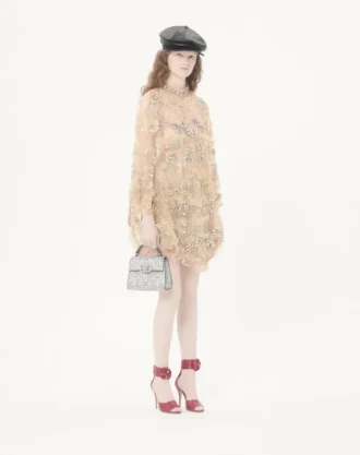 Mini-Vsling-Handtasche mit funkelnder Stickerei