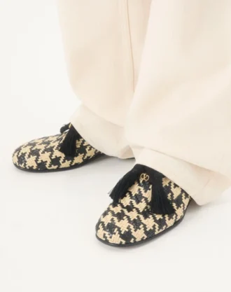 Mj Blues Derby aus gewebtem Leder mit Hahnentrittmuster