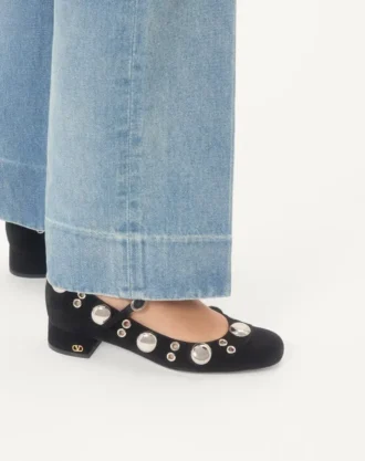 Nellcôte Mary-Jane-Pumps aus Crust-Leder 30 mm