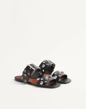 Nellcôte Slide Sandal aus genarbtem Kalbsleder