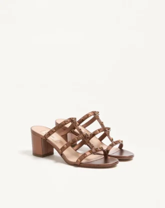 Rockstud Metallic-Sandalen aus Kalbsleder mit 60 mm Absatz