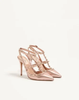 Rockstud Pumps aus laminiertem Nappaleder 100 mm