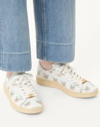 Royco Sneaker aus Nappakalbsleder mit Le Chat De La Maison-Motiv