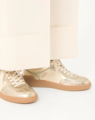 Upvillage Trainer aus laminiertem Kalbsleder mit Band aus Nappa-Kalbsleder