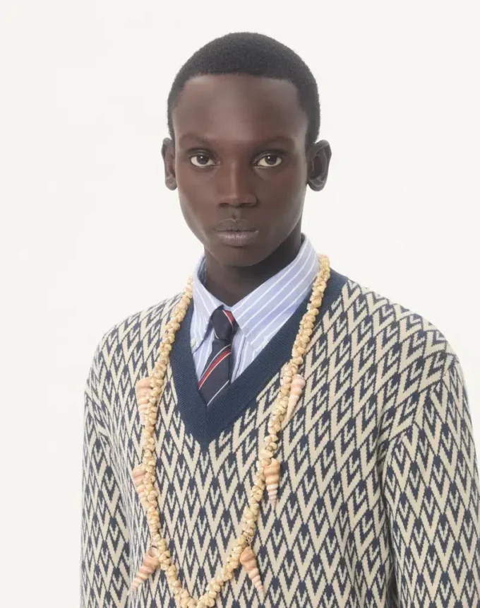 Valentie Jacquard-Seidenkrawatte im Regimental-Stil