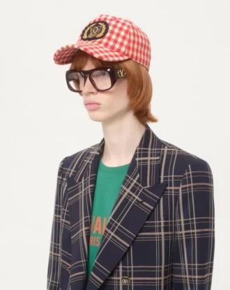 Valentino Garavani Baseballkappe aus Baumwolle und Wolle mit Aufnäher