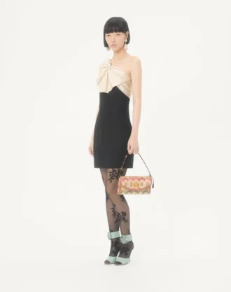 Valentino Garavani DeVain Kleine Umhängetasche aus Jacquard-Stoff mit Apres L’Hiver-Motiv