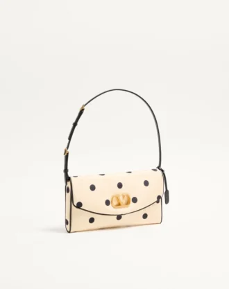 Valentino Garavani DeVain Kleine Umhängetasche aus Moiré Plus De Pois-Stoff