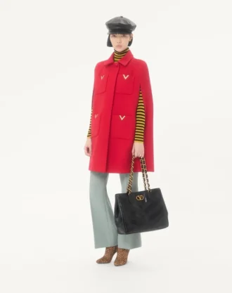 Valentino Garavani Laseine Shopping Bag aus Nappaleder mit Chevron-Muster