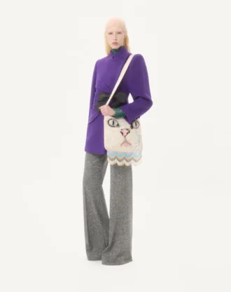 Valentino Garavani Le Chat De La Maison bestickte Umhängetasche mit Fransen