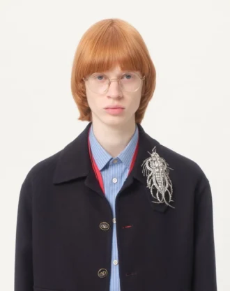 Valentino Garavani Les Glaces Brosche aus Metall, Stoff und Kristallen Valentino Garavani Les Glaces Brosche aus Metall, Stoff und Kristallen