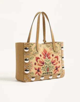 Valentino Garavani Nellcôte Medium Shopping Bag aus Jacquard-Stoff