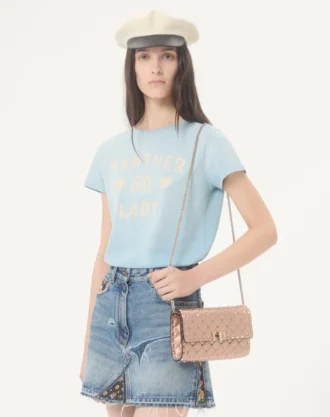 Valentino Garavani Rockstud Spike Schultertasche aus laminiertem Nappaleder