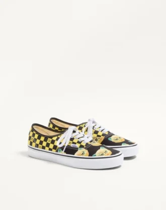 Valentino Garavani und Vans Low-Top-Sneaker aus Stoff mit VLogo-Schachbrettmuster und Le Chat De La Maison-Print