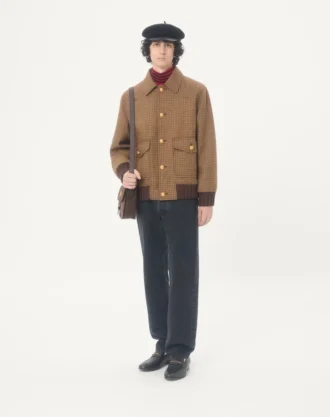 Valentino Bomberjacke aus Wolle mit Hahnentrittmuster