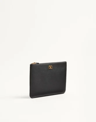Vlogo Signature Clutch aus genarbtem Kalbsleder
