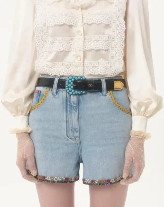 Vlogo Signature Gürtel aus gebürstetem Kalbsleder 30 mm