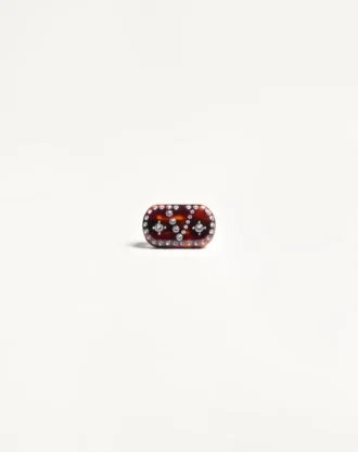 Vlogo Signature Haarspange aus Harz, Metall und Kristallen